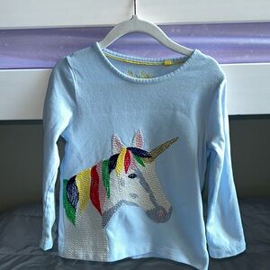 Mini Boden 3-4Y embroidered unicorn long sleeve.